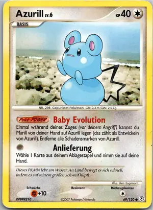 Pokémon-Karte Azurill 69/130 Diamant & Perl