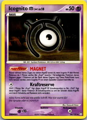 Pokémon-Karte Icognito M 66/123 Geheimnisvolle Schätze
