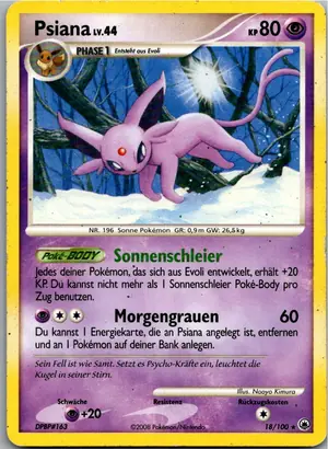 Pokémon-Karte Psiana 18/100 Majestätischer Morgen