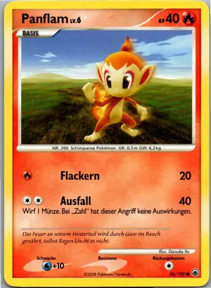 Pokémon-Karte Panflam 56/100 Majestätischer Morgen