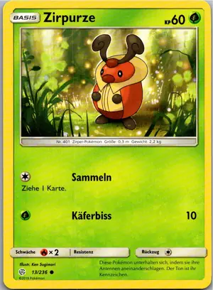 Pokémon-Karte Zirpurze 13/236 Welten im Wandel