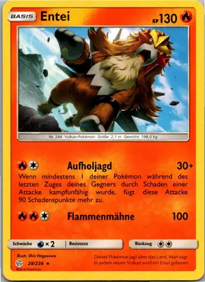 Pokémon-Karte Entei 28/236 Welten im Wandel