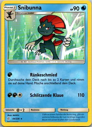 Pokémon-Karte Snibunna 44/236 Welten im Wandel