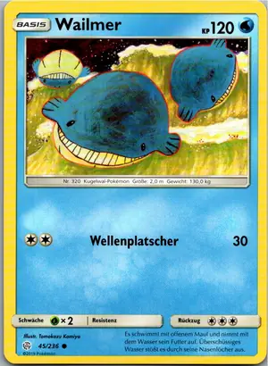 Pokémon-Karte Wailmer 45/236 Welten im Wandel