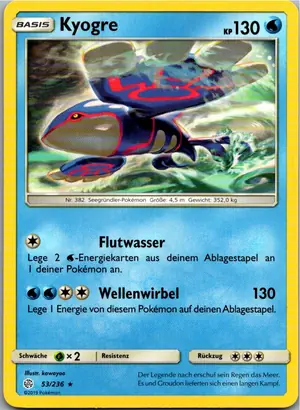 Pokémon-Karte Kyogre 53/236 Welten im Wandel