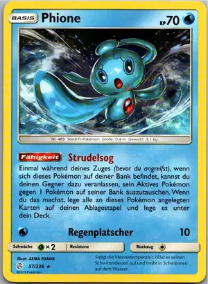 Pokémon-Karte Phione 57/236 Welten im Wandel