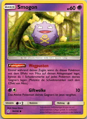 Pokémon-Karte Smogon 76/236 Welten im Wandel