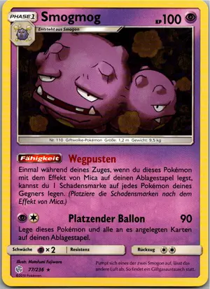 Pokémon-Karte Smogmog 77/236 Welten im Wandel