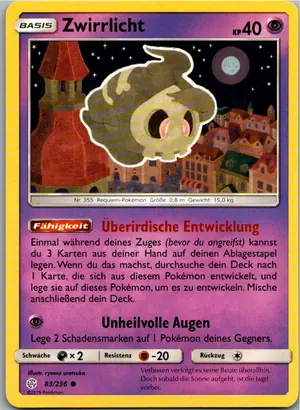 Pokémon-Karte Zwirrlicht 83/236 Welten im Wandel