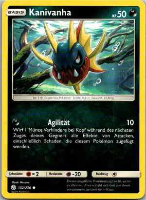 Pokémon-Karte Kanivanha 132/236 Welten im Wandel