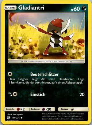 Pokémon-Karte Gladiantri 134/236 Welten im Wandel