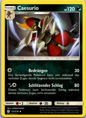 Pokémon-Karte Caesurio 135/236 Welten im Wandel