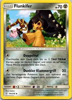 Pokémon-Karte Flunkifer 140/236 Welten im Wandel