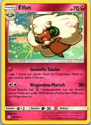 Pokémon-Karte Elfun 148/236 Welten im Wandel