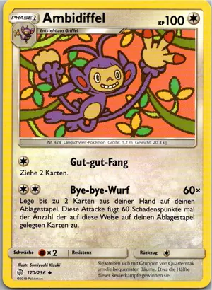 Pokémon-Karte Ambidiffel 170/236 Welten im Wandel
