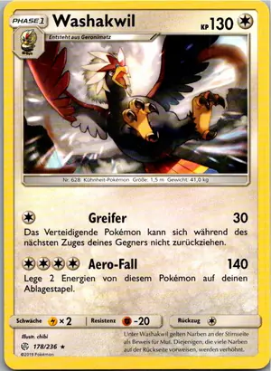 Pokémon-Karte Washakwil 178/236 Welten im Wandel