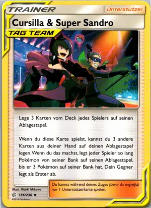 Pokémon-Karte Cursilla Super Sandro 186/236 Welten im Wandel