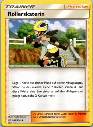 Pokémon-Karte Rollerskaterin 203/236 Welten im Wandel
