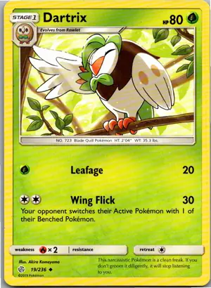 Pokémon-Karte Dartrix Arboretoss 19/236 Welten im Wandel
