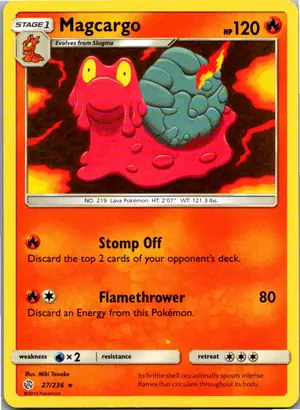 Pokémon-Karte Magcargo 27/236 Welten im Wandel