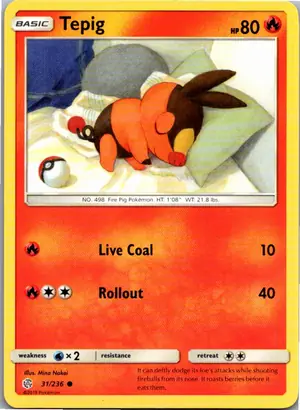 Pokémon-Karte Tepig Floink 31/236 Welten im Wandel