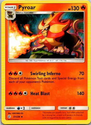 Pokémon-Karte Pyroar Pyroleo 37/236 Welten im Wandel