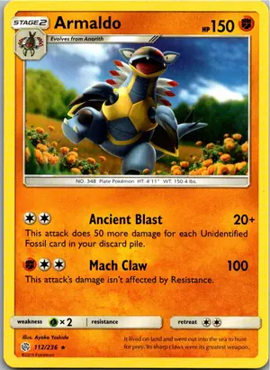 Pokémon-Karte Armaldo 112/236 Welten im Wandel