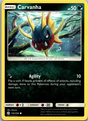 Pokémon-Karte Carvanha Kanivanha 132/236 Welten im Wandel