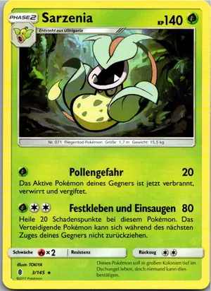 Pokémon-Karte Sarzenia 3/145 Stunde der Wächter