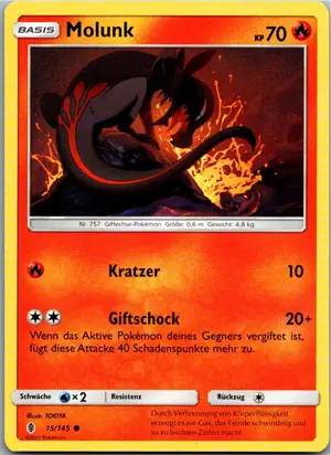Pokémon-Karte Molunk 15/145 Stunde der Wächter