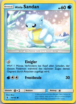 Pokémon-Karte Alola-Sandan 19/145 Stunde der Wächter