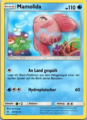 Pokémon-Karte Mamolida 36/145 Stunde der Wächter