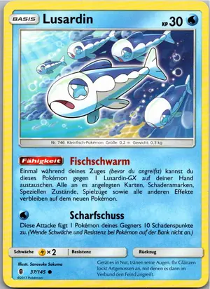 Pokémon-Karte Lusardin 37/145 Stunde der Wächter