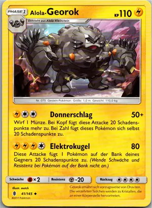 Pokémon-Karte Georok 41/145 Stunde der Wächter