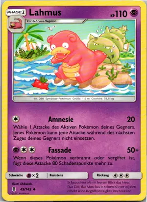 Pokémon-Karte Lahmus 49/145 Stunde der Wächter