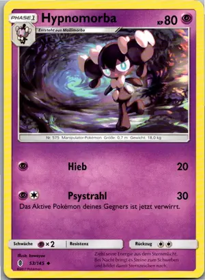 Pokémon-Karte Hypnomorba 53/145 Stunde der Wächter
