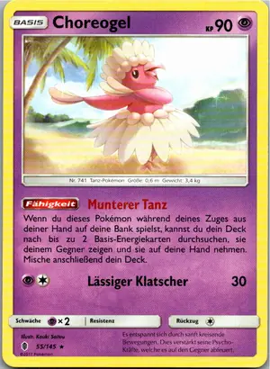 Pokémon-Karte Choreogel 55/145 Stunde der Wächter