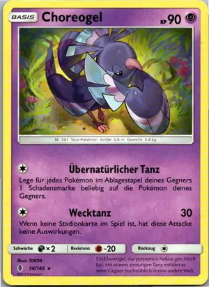 Pokémon-Karte Choreogel 56/145 Stunde der Wächter