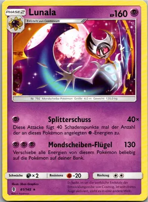 Pokémon-Karte Lunala 61/145 Stunde der Wächter