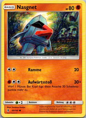 Pokémon-Karte Nasgnet 69/145 Stunde der Wächter