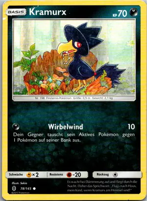 Pokémon-Karte Kramurx 78/145 Stunde der Wächter