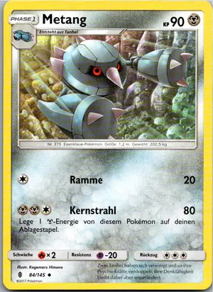 Pokémon-Karte Metang 84/145 Stunde der Wächter
