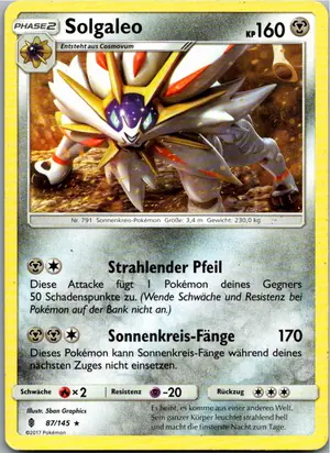 Pokémon-Karte Solgaleo 87/145 Stunde der Wächter