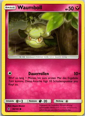 Pokémon-Karte Waumboll 90/145 Stunde der Wächter