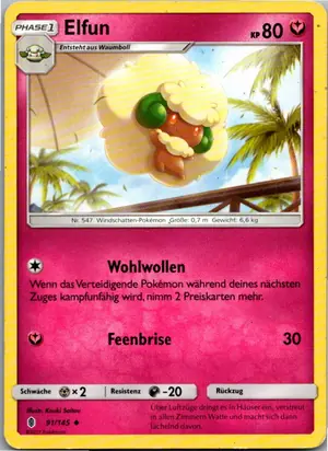 Pokémon-Karte Elfun 91/145 Stunde der Wächter
