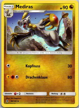 Pokémon-Karte Mediras 99/145 Stunde der Wächter