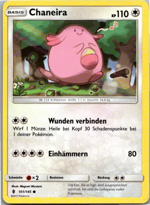 Pokémon-Karte Chaneira 101/145 Stunde der Wächter