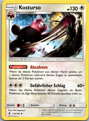 Pokémon-Karte Kosturso 113/145 Stunde der Wächter