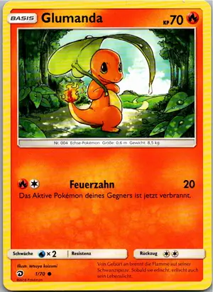 Pokémon-Karte Glumanda 1/70 Majestät Der Drachen
