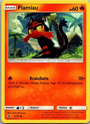Pokémon-Karte Flamiau 12/70 Majestät Der Drachen